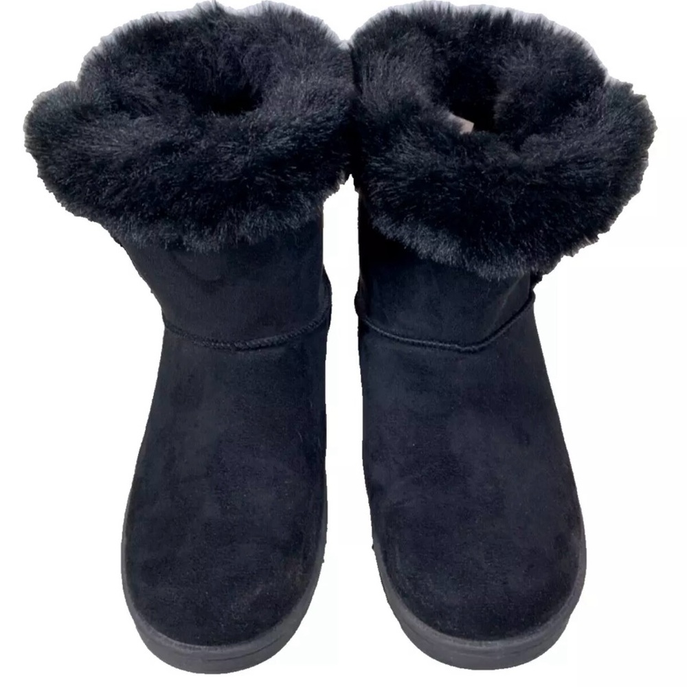 Women's Kohl's SO PaulinaBlack Faux Fur Lined Booties Size 8.5